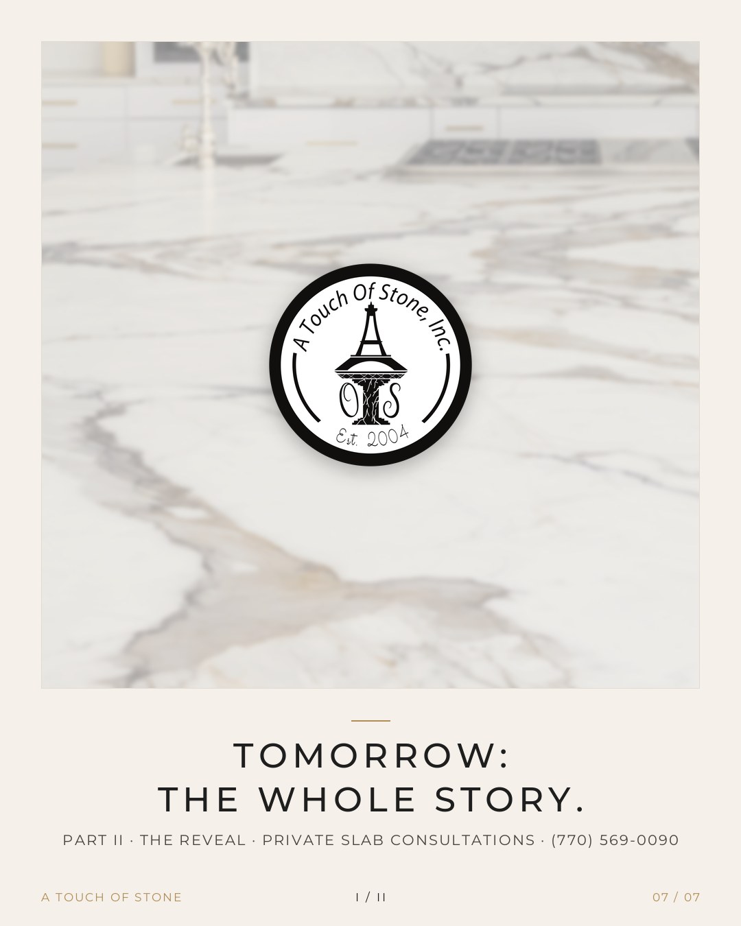 A Touch of Stone carousel slide: Tomorrow, the whole story, with the A Touch of Stone medallion