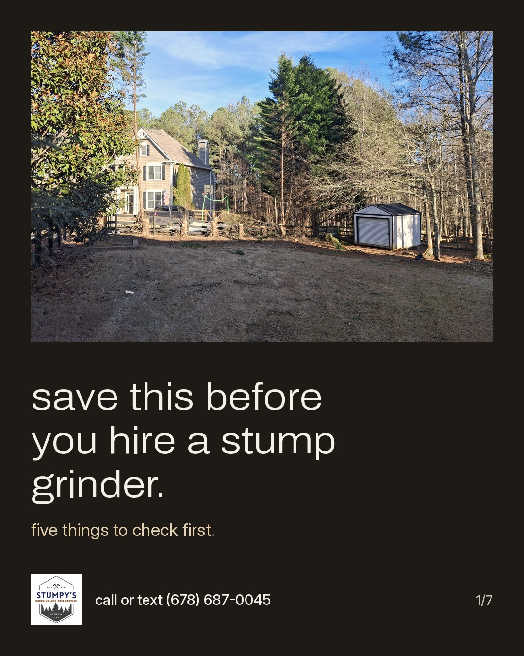 Stumpy's carousel cover: save this before you hire a stump grinder